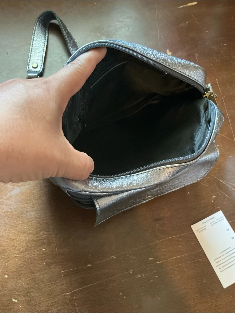 Metallic Silver Crossbody Bag